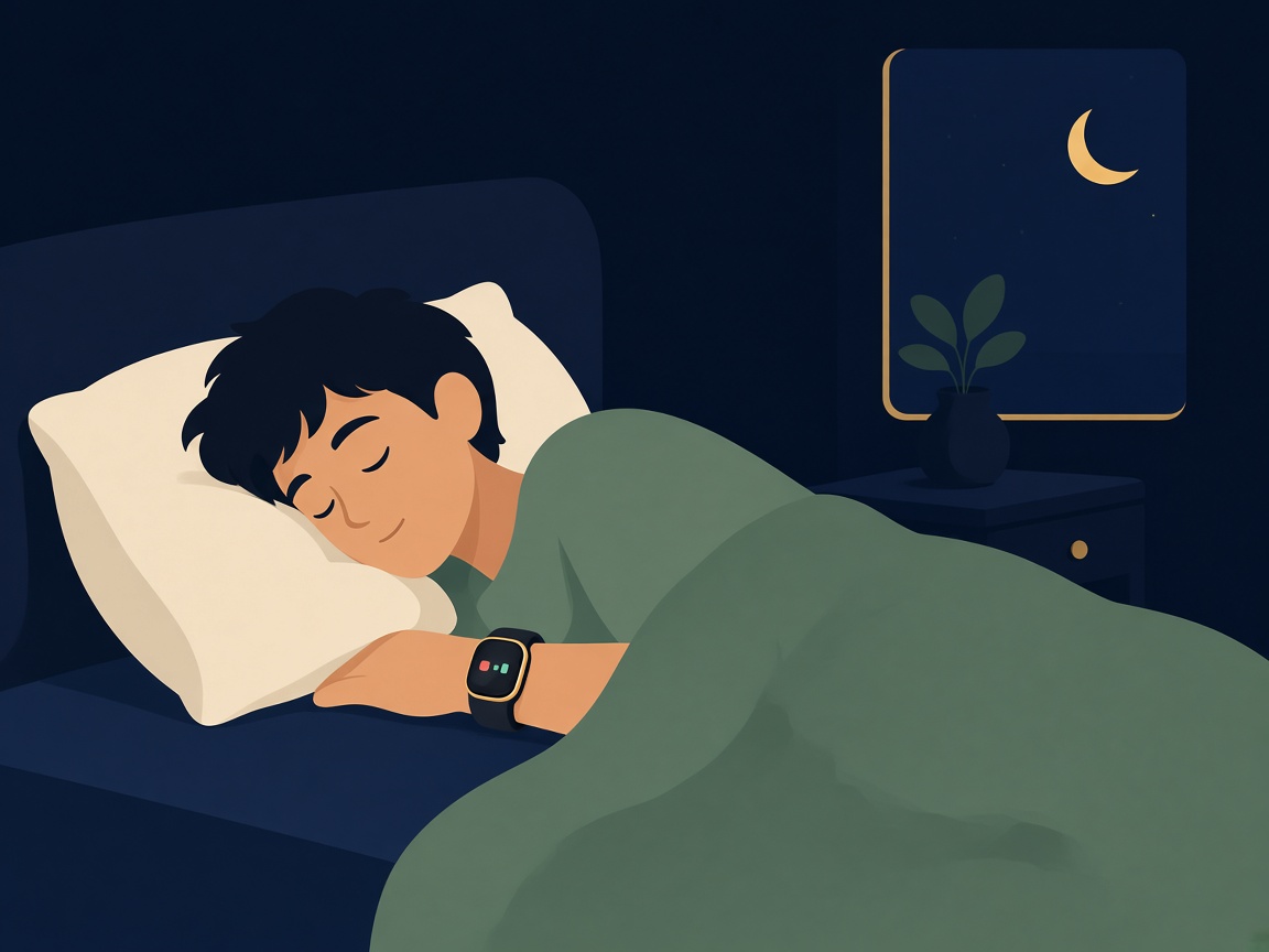 A person asleep in bed wearing the band on the wrist