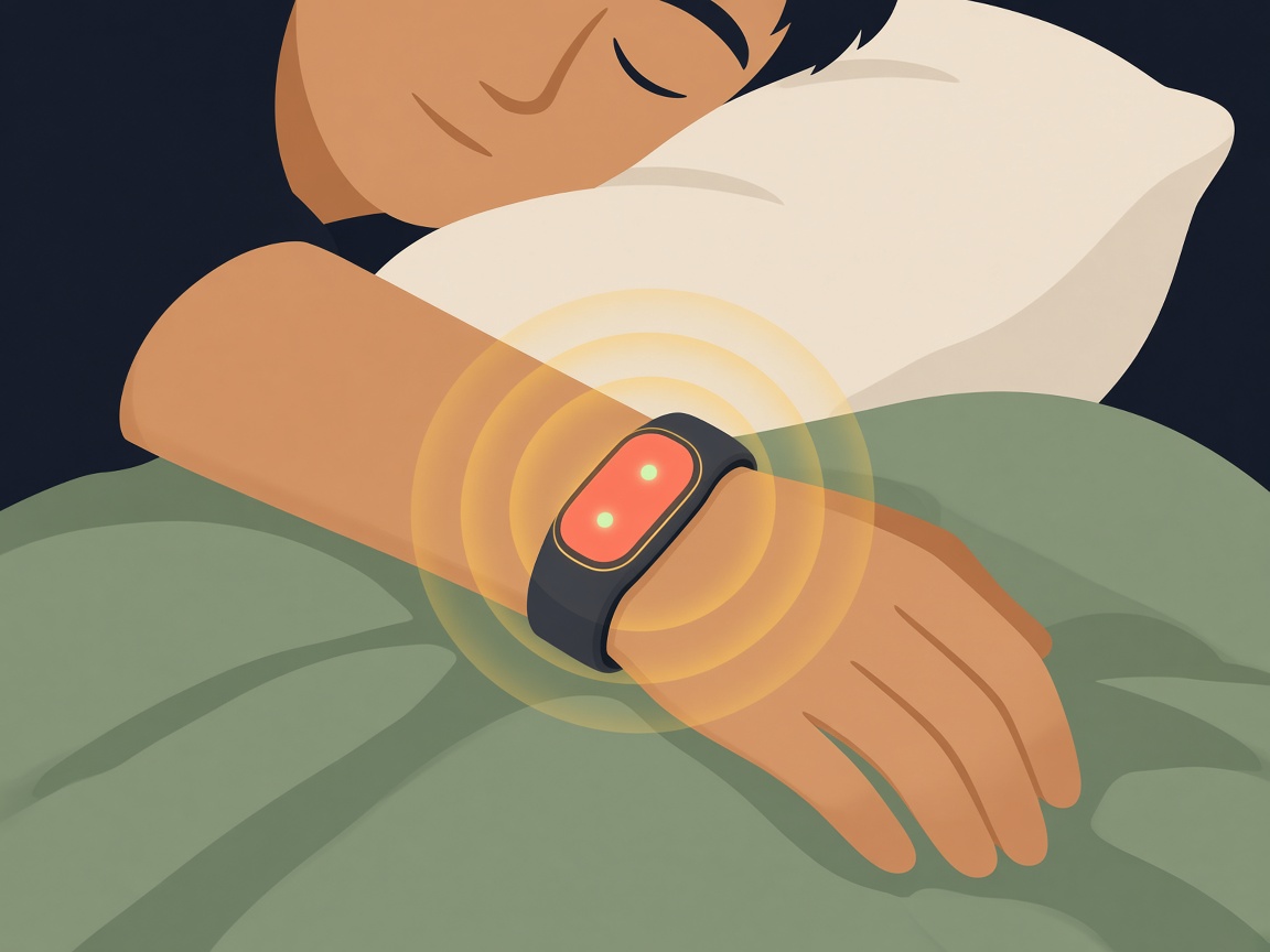 The band gives a short, gentle vibration and the hand relaxes